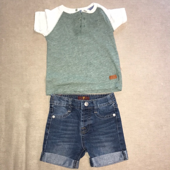 7 For All Mankind Other - 7 For All Mankind Jean shorts and Shirt Set